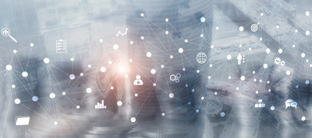 Connecting people on the internet. Social network global connection.の写真素材