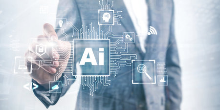 Artificial Intelligence Processor Concept. AI Big Data Array. Innovation concept 2025.の写真素材