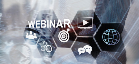 Webinar. Multiethnic People Conference Meeting Online and Discussing Business Project.の写真素材