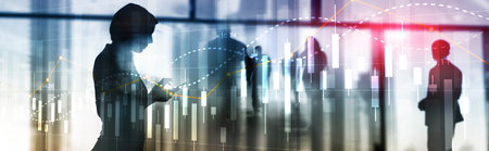 Financial Stock Market Graph. Website Economic Banner.の写真素材