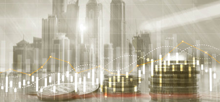 Financial Stock Market Graph. Website Economic Banner.の写真素材