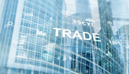 Analyzing market trends for successful crypto trading. Concept investing.の写真素材