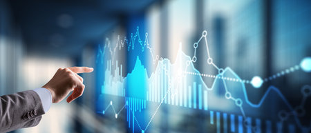 Abstract financial chart. Investment trading financial analysis forex currency economy growth.の写真素材