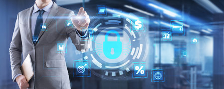 Data protection. Business, Technology, Internet and network concept on virtual screen.の写真素材