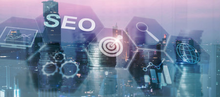 SEO search engine optimization e-commerce and online retail business.の写真素材