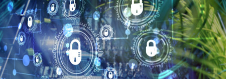 Cybersecurity Internet Information privacy Data protection. Virus and spyware defense.の写真素材