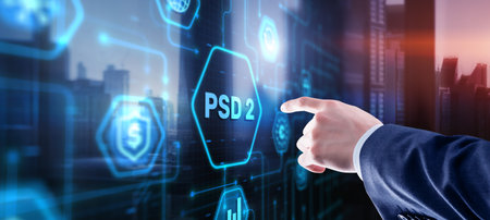 PSD2 Payment Services Directive Open Banking Payment.の写真素材