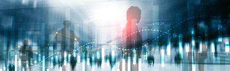 Financial Stock Market Graph. Website Economic Banner.の写真素材
