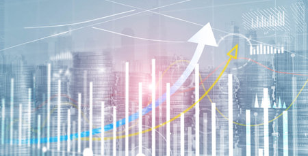 Trading and stock markets. Crypto trader investor background.の写真素材