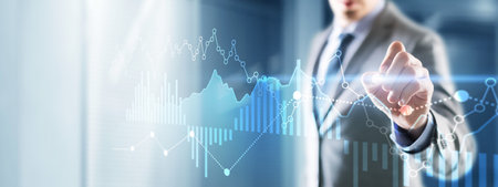 Abstract financial chart. Investment trading financial analysis forex currency economy growth.の写真素材