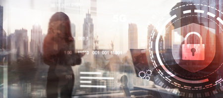 Cyber Security Encrypted Technology, Digital Information Protected Information privacy antivirus.の写真素材