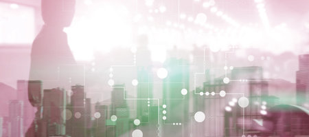 Universal financial background. Line and dots. Futuristic digital background for Business...