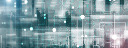 Abstract background with connected line and dots, sots. Futuristic digital background for Business...