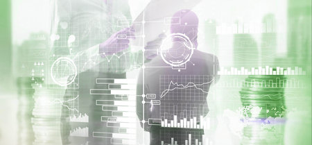 Financial graph diagram investment business intelligence concept.