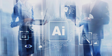 Artificial Intelligence Processor Concept. AI Big Data Array. Innovation concept 2025.