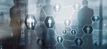 Social media network concept. Business Finance Technology.