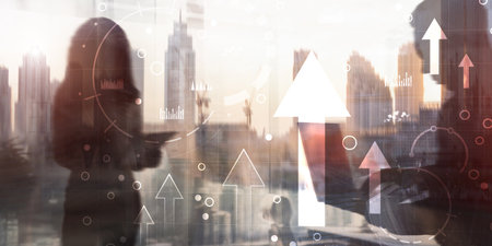 Business market growth, investments and financial concept. Progress or development concept. Business growth.の写真素材