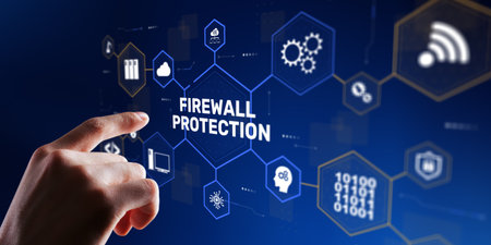 Firewall security with real-time monitoring and automated threat response systems.の写真素材