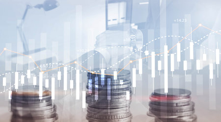 Financial Stock Market Graph. Website Economic Banner.