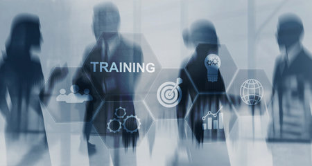 Business finance training concept with educational tools and growth strategy development.の写真素材