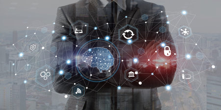 Artificial Intelligence Network and Digital Security Ecosystem in Modern Business.の写真素材