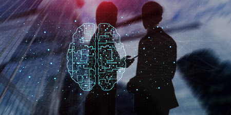 Advanced Artificial Intelligence Brain Interface in Enterprise Technology.