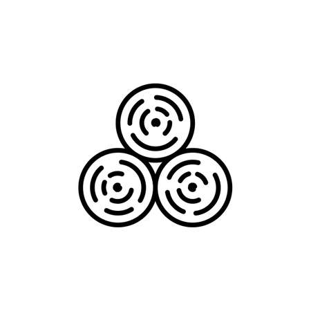Hay Bale Line Icon Is In A Simple Style. Vector sign in a simple style isolated on a white background. 64x64 pixel.のイラスト素材