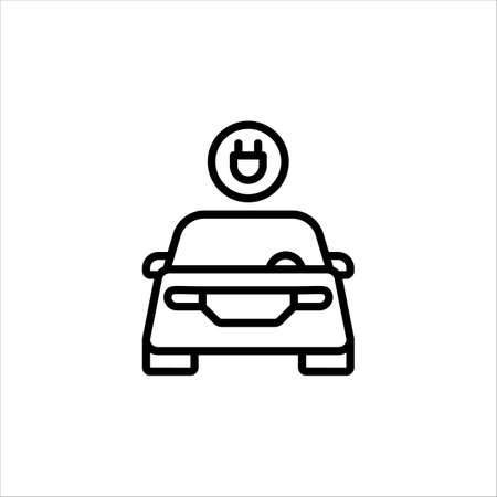 Environmentally friendly mode of transport. Economical, modern, energy efficient. A new generation vehicle. Vector sign in a simple style isolated on a white background. 64x64 pixel.のイラスト素材