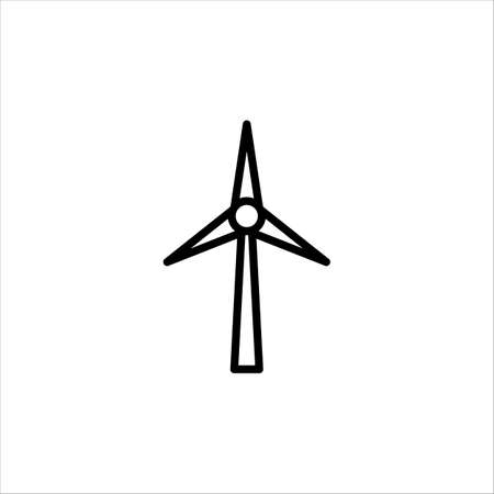 Windmill icon. Environmentally friendly source of energy. Wind force transferred to energy. Cleanliness, ecology, economy. Vector sign in a simple style isolated on a white background. 64x64 pixel.のイラスト素材