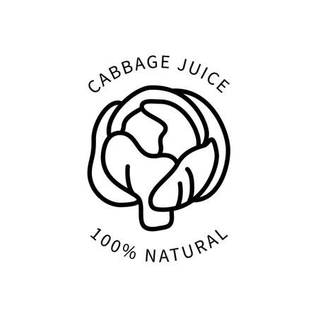 Line Icon Cabbage Juice In Simple Style. Vector sign in a simple style isolated on a white background.のイラスト素材