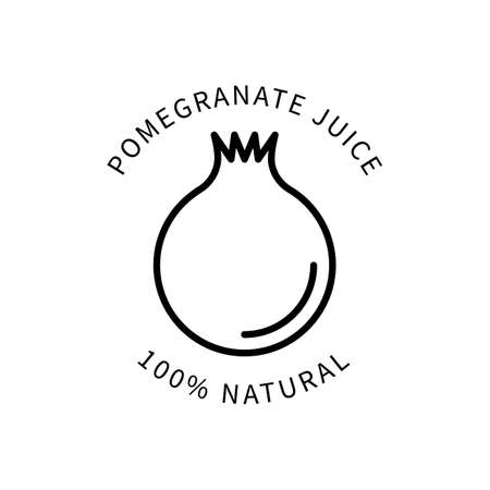 Line Icon Pomegranate Juice In Simple Style. Vector sign in a simple style isolated on a white background.のイラスト素材
