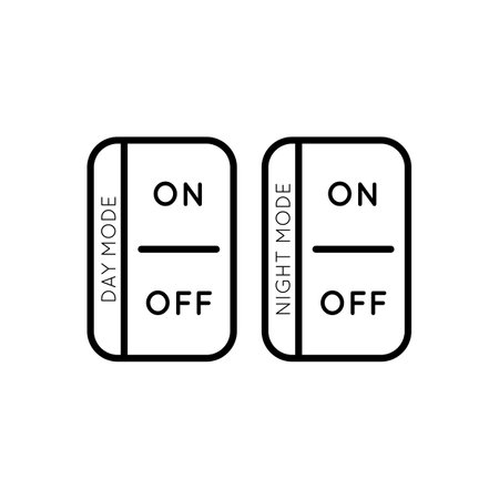 Line Icon Switches Day-Night Mode In Simple Style. Light Dark mode for mobile app development. Vector sign in a simple style isolated on a white background. Original size 64x64 pixels.のイラスト素材