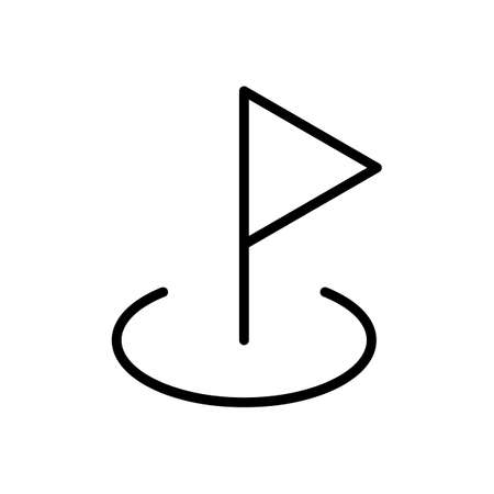 Flag Icon In Linear Style. Location Mark. Passing Checkpoint, Reaching Goal.のイラスト素材
