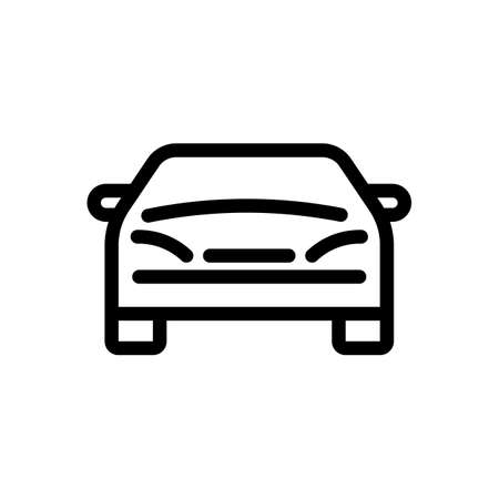Car Icon. Linear Car Style for user Interface, Web-design. Front View. Vector sign in simple style isolated on white background.のイラスト素材