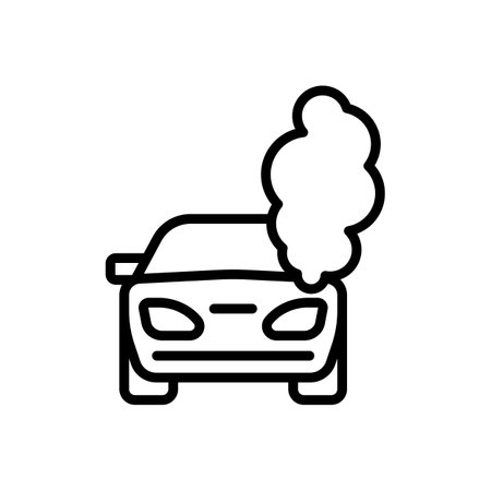 Car Fire Icon. Car accident. Vector sign in simple style isolated on white background.のイラスト素材