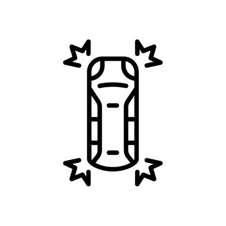 Emergency Stop Of Car Icon. Emergency Alarm System. Car accident. Vector sign in simple style isolated on white background.のイラスト素材