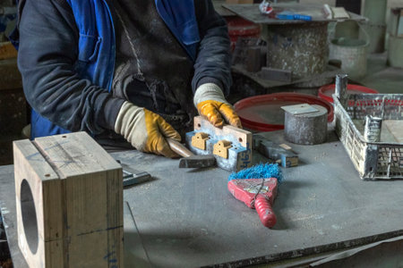 <p>View of the sand mold casting. Sand casting, also known as sand molded casting, is a metal...