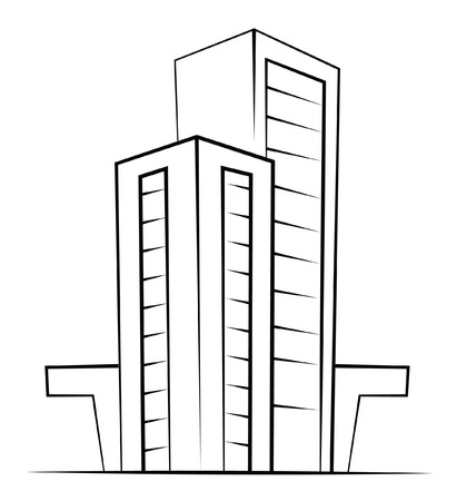 Black And White Buildingsのイラスト素材