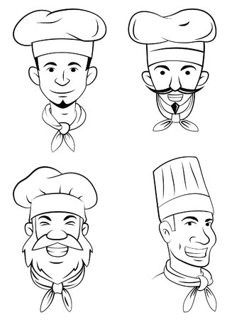 Chef Head Set Collectionのイラスト素材