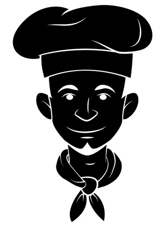 Black Silhouette Of Chef Headのイラスト素材