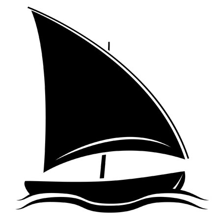 Black Silhoutte of Boat Symbolのイラスト素材