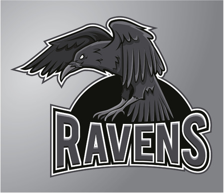 Ravens mascotのイラスト素材