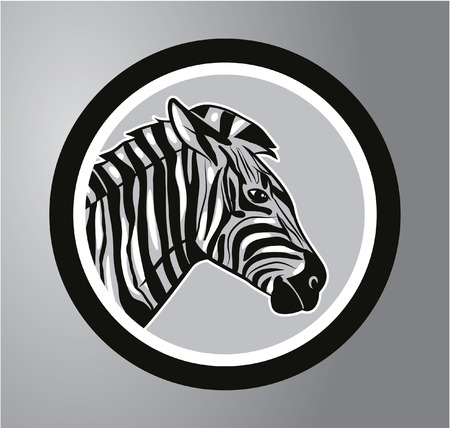 Zebras Circle stickerのイラスト素材