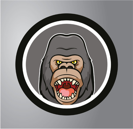Gorilla Circle stickerのイラスト素材