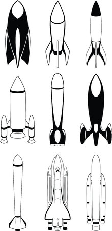 Rocket illustration collectionのイラスト素材