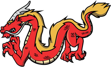 Red dragon illustration designのイラスト素材