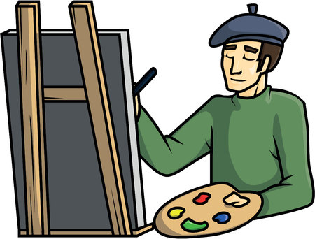 paintings artist illustration designのイラスト素材