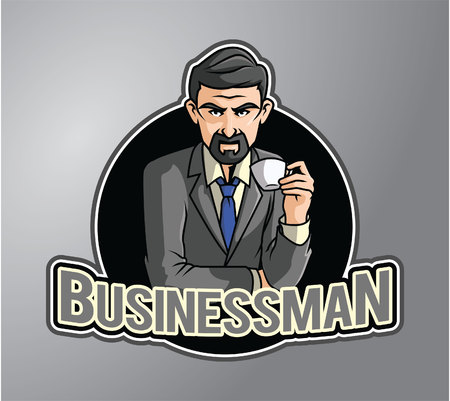 Business man enjoying coffeeのイラスト素材