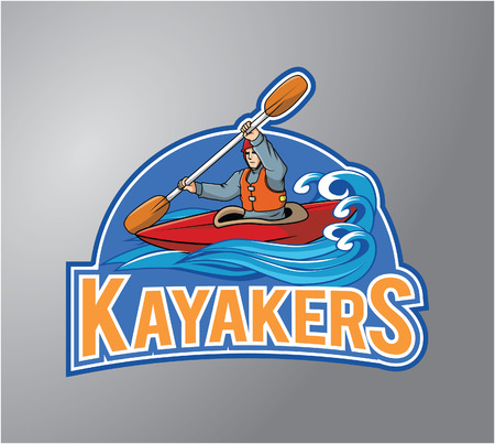 Kayaking illustration designのイラスト素材