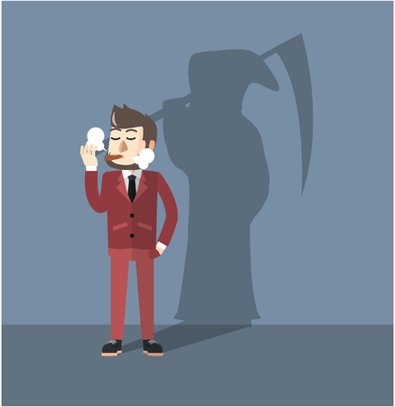 Business man smoking dangerousのイラスト素材